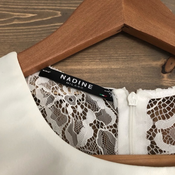 Nadine Milan Italy blue poppy lace back dress XS open back floral print - Picture 5 of 6